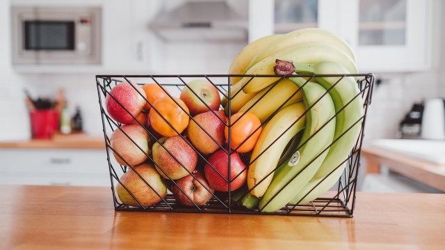 Fruit basket on kitchen counter